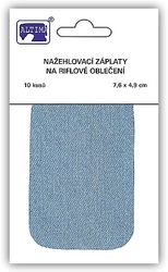 Riflové nažehlovací záplaty malé - světle modrá
